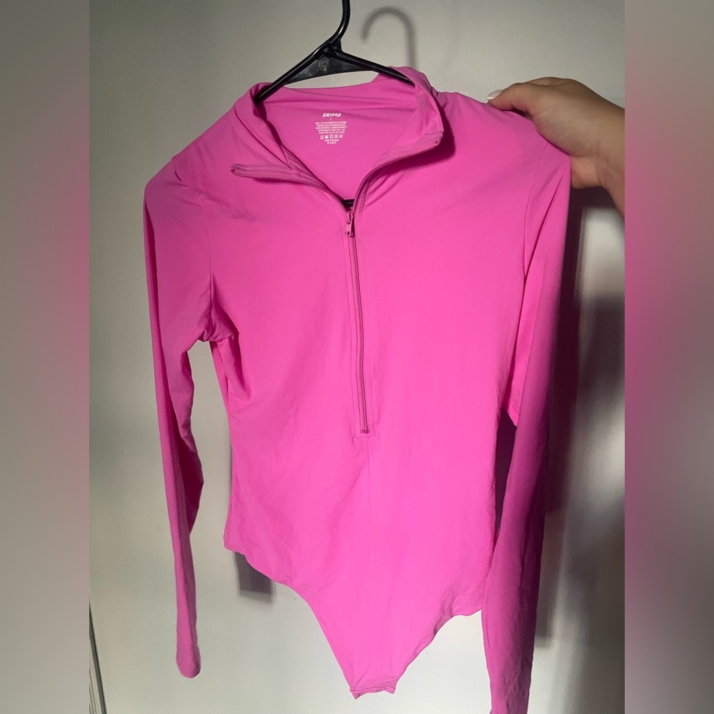 SKIMS Pink Long Sleeve Bodysuit